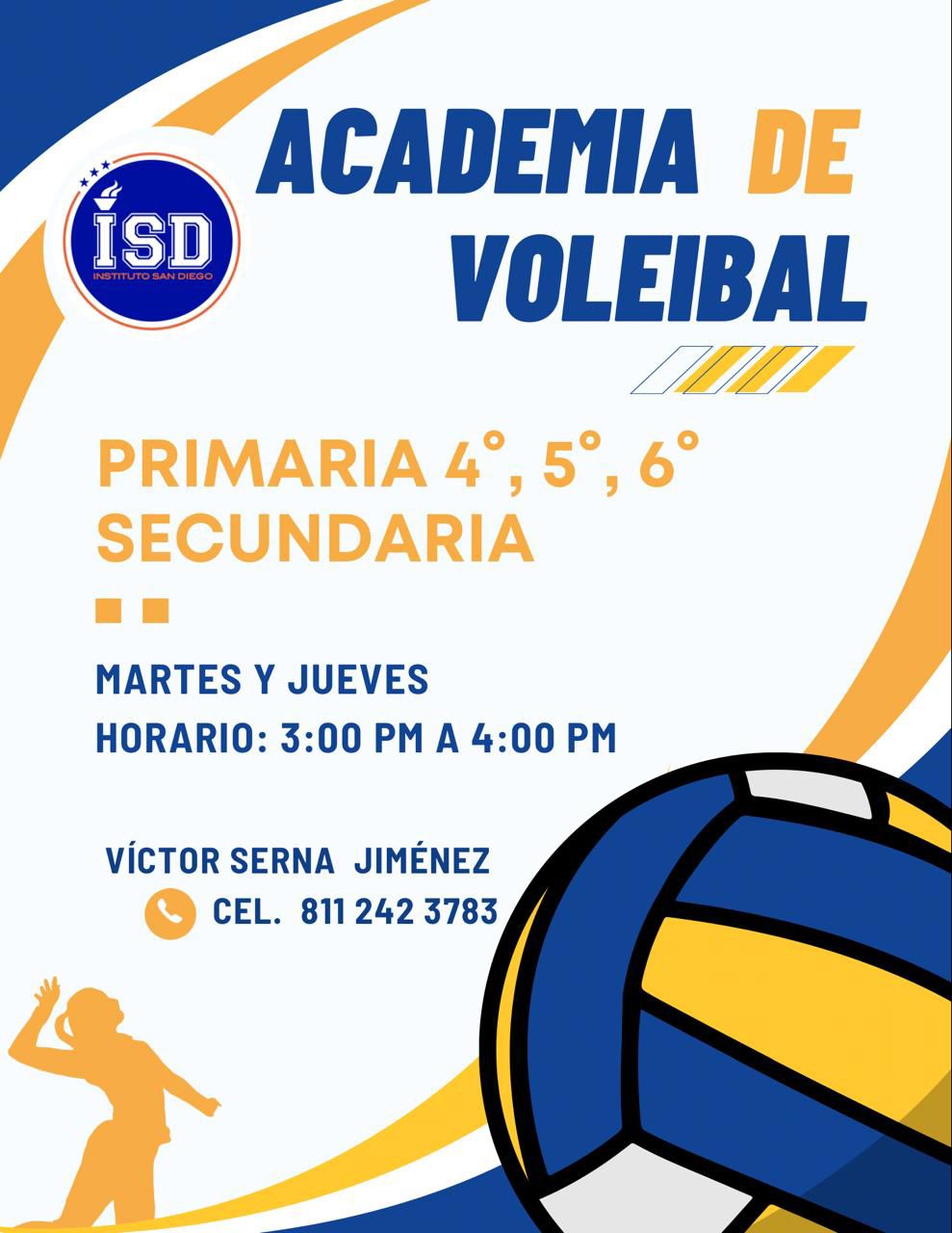Alumnas de la academia de volleyball del Instituto San Diego